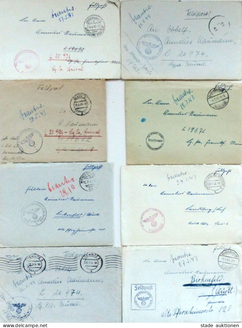 Feldpost WK II Frauen-Wehrmachthelferin Luftnachrichten-Oberhelferin (Blitzmädel") Korrespondenz Von 48 Briefen Und 16 W - 100 - 499 Postcards