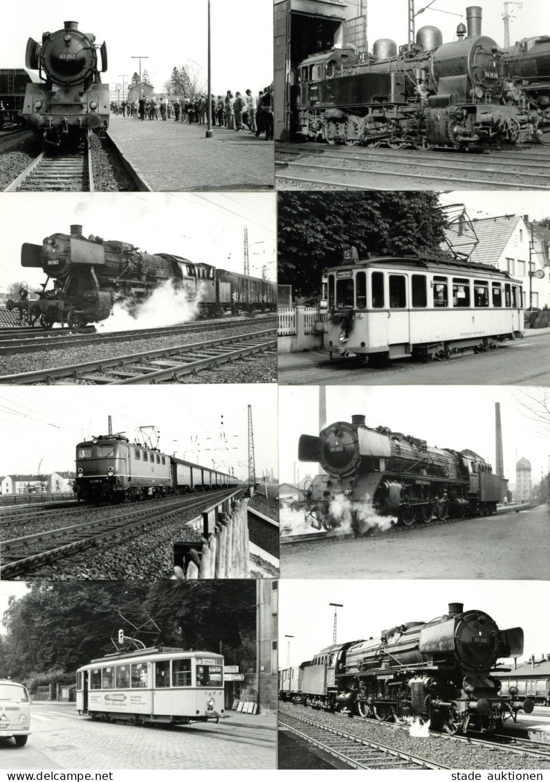 Eisenbahn Sammlung Mit Ca. 1000 Fotos Und Foto-AK Nach 1945 In Unterschiedlichen Formaten Alle Schwarz-weiß Chemin De Fe - Trenes