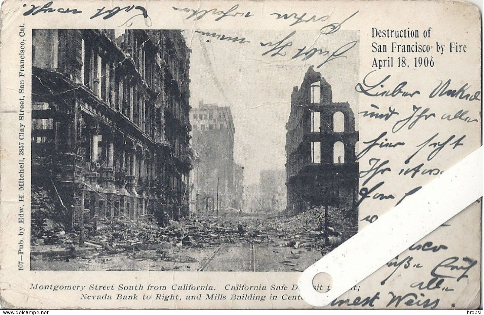 Amérique, Etats Unis,   California, SAN Francisco, Destruction By Fire April 1906 - San Francisco