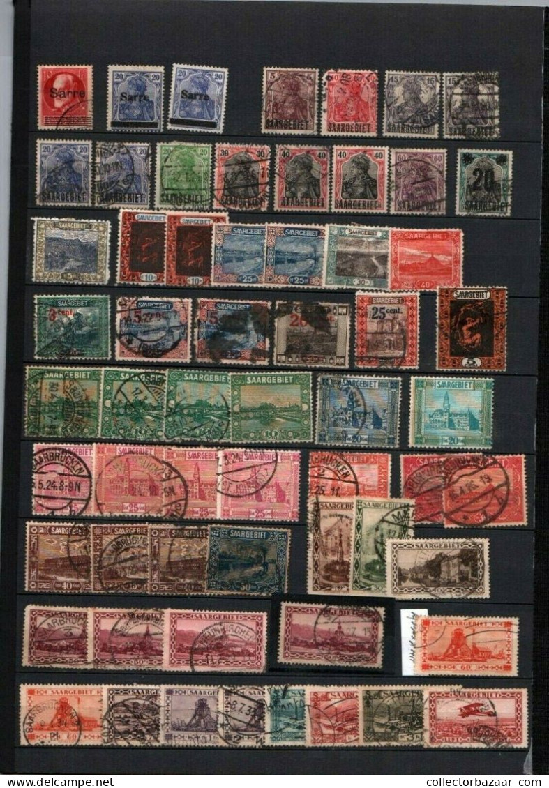 Saar Saarland Used And Mint Stamp Lot Good Value Postmarks Overprints - Collections, Lots & Séries