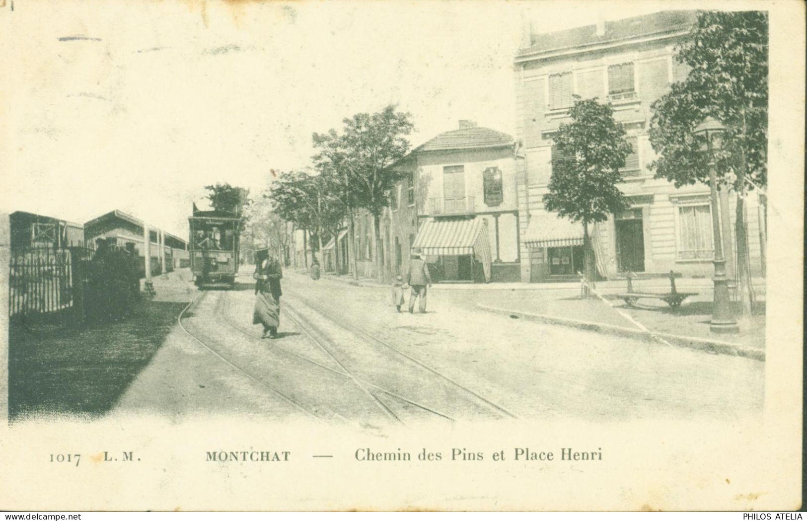 CPA CP Montchat Chemin Des Pins Et Place Henri Lyon L.M. Tramway CAD 1904 Lyon YT N°129 - Lyon 3