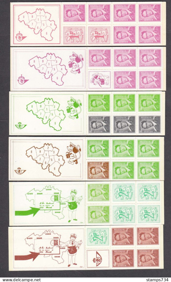 Belgien - 12 Booklets, Mi-Nr. MH 18-29, MNH** (2 Scan) - Unclassified