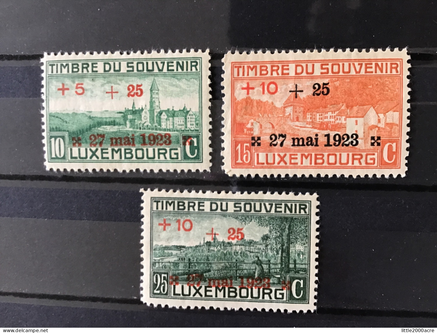 Luxembourg 1923 Unveiling Of War Memorial Mint SG 223-5 Yv 142-4 Mi 144-6 - Other & Unclassified