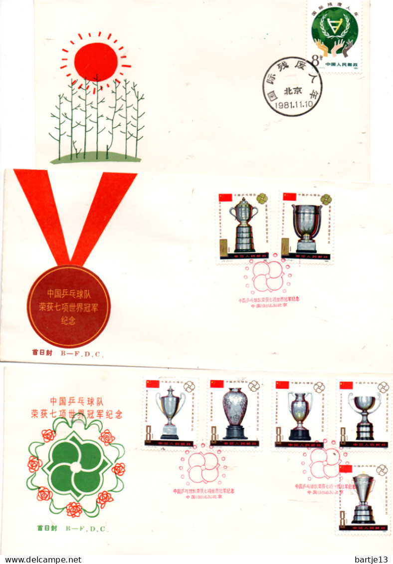 CHINA 3 FIRST DAY COVERS 1981 - Oblitérés