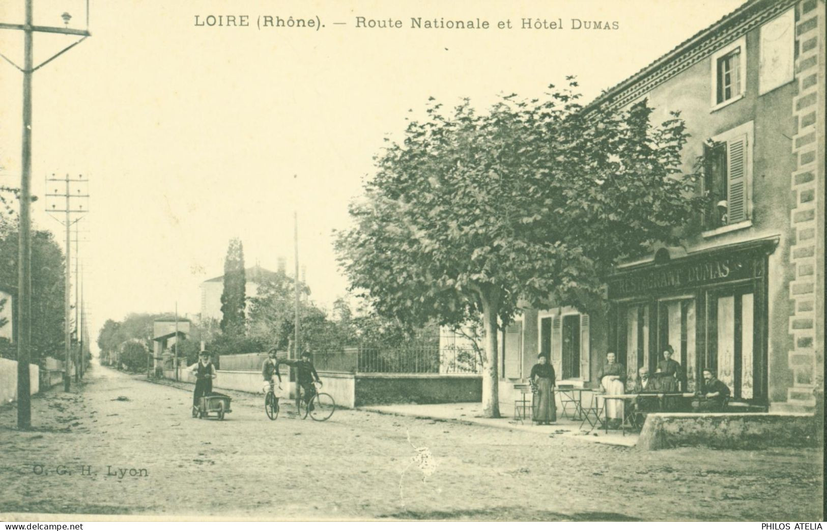 CPA CP Loire (Rhône) Route Nationale Et Hôtel Dumas - Loire Sur Rhone