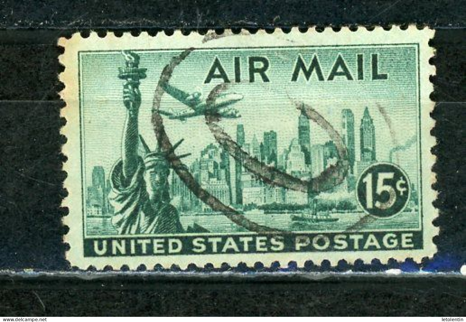 USA : POSTE AÉRIENNE - N° Yvert 37 Obli. - 2a. 1941-1960 Usados