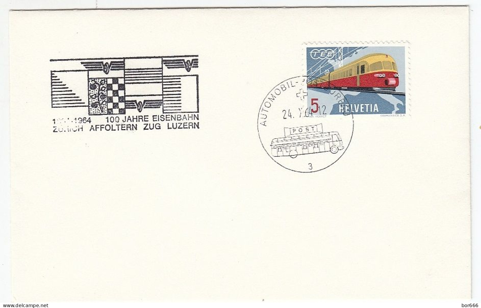 GOOD SWITZERLAND Special Stamped Cover 1964 - Railway / Postbus - Spoorwegen