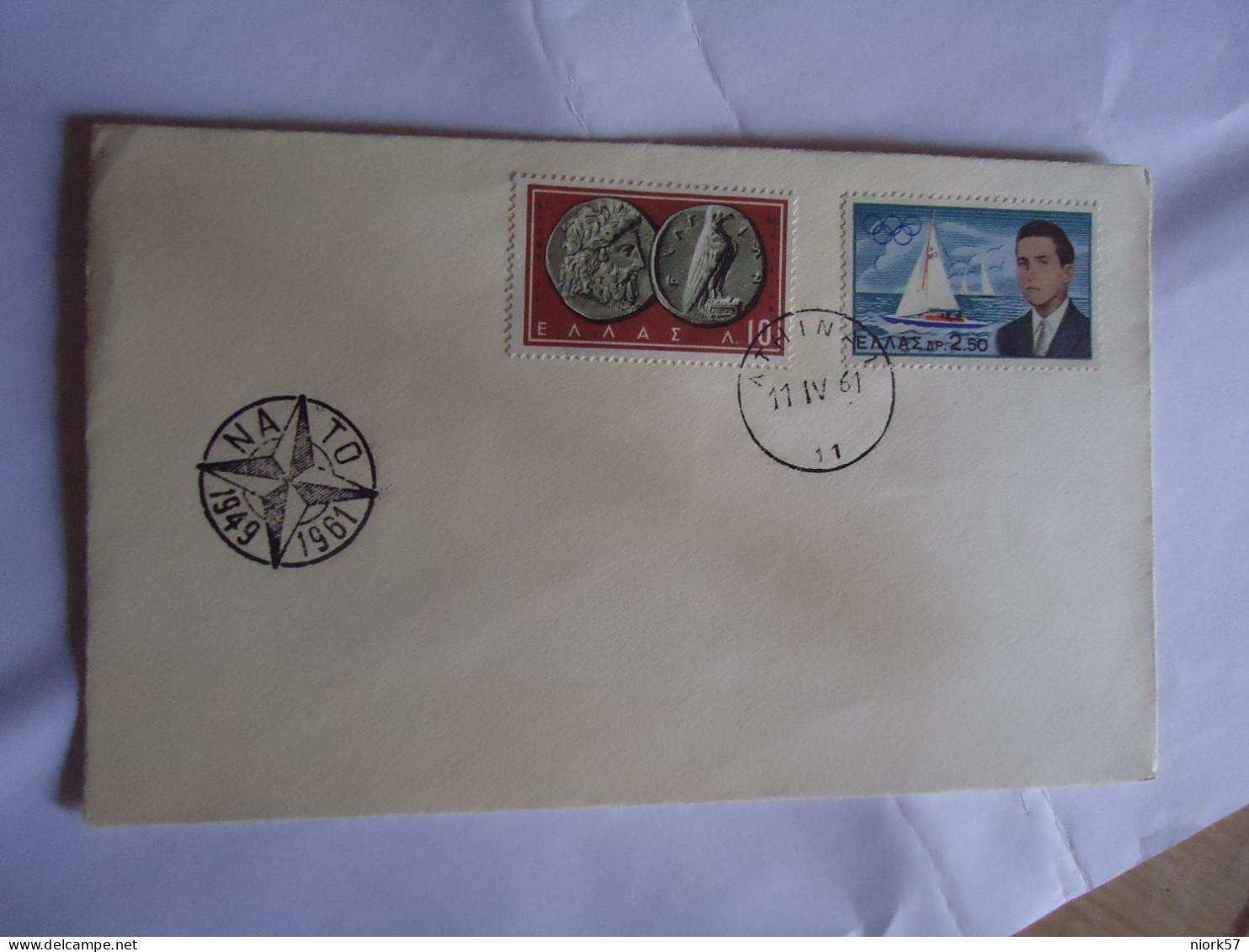 GREECE   UNOFFICIAL  COVER 1961 NATO POSTMARKS   ATHENS  11 - Affrancature Meccaniche Rosse (EMA)