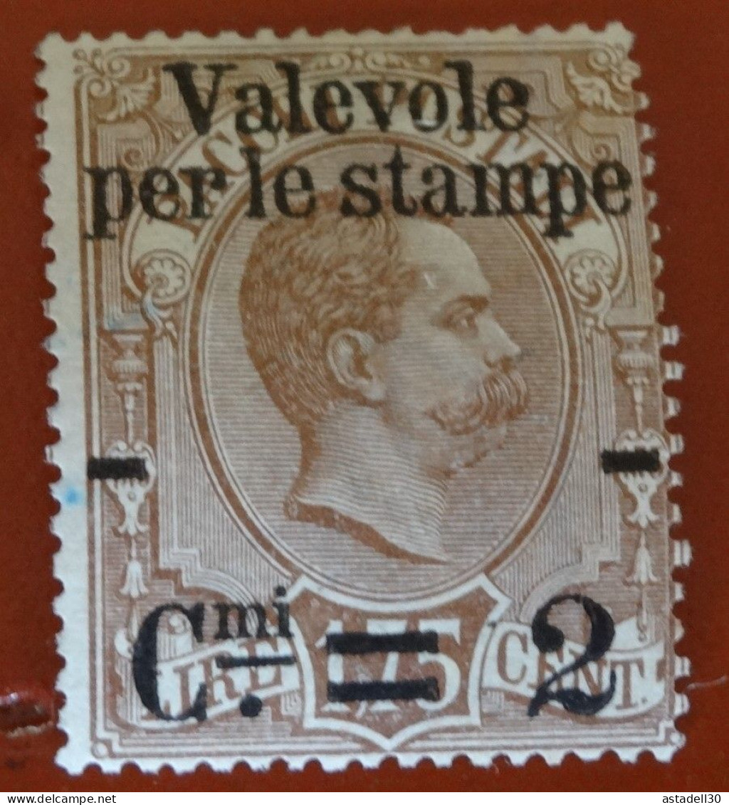 ITALIA - ITALIE Parcel Stamp 2c / 1.75c Marron - 1890, Mint NO GUM  ............ CL1-1-1b - Postal Parcels