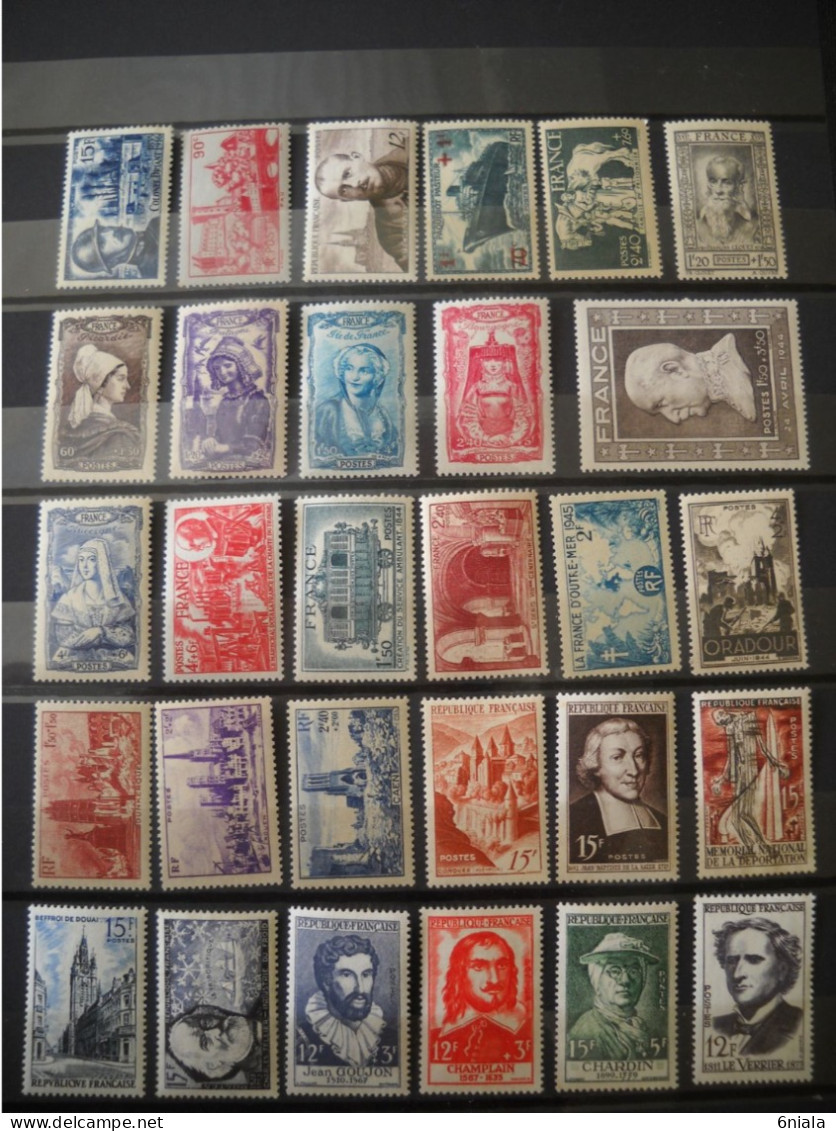 2715 Timbres De  FRANCE (29 ) Compris Entre  N° 502 Et 1047 Sans Gomme SG Ou Charnières - Sonstige & Ohne Zuordnung