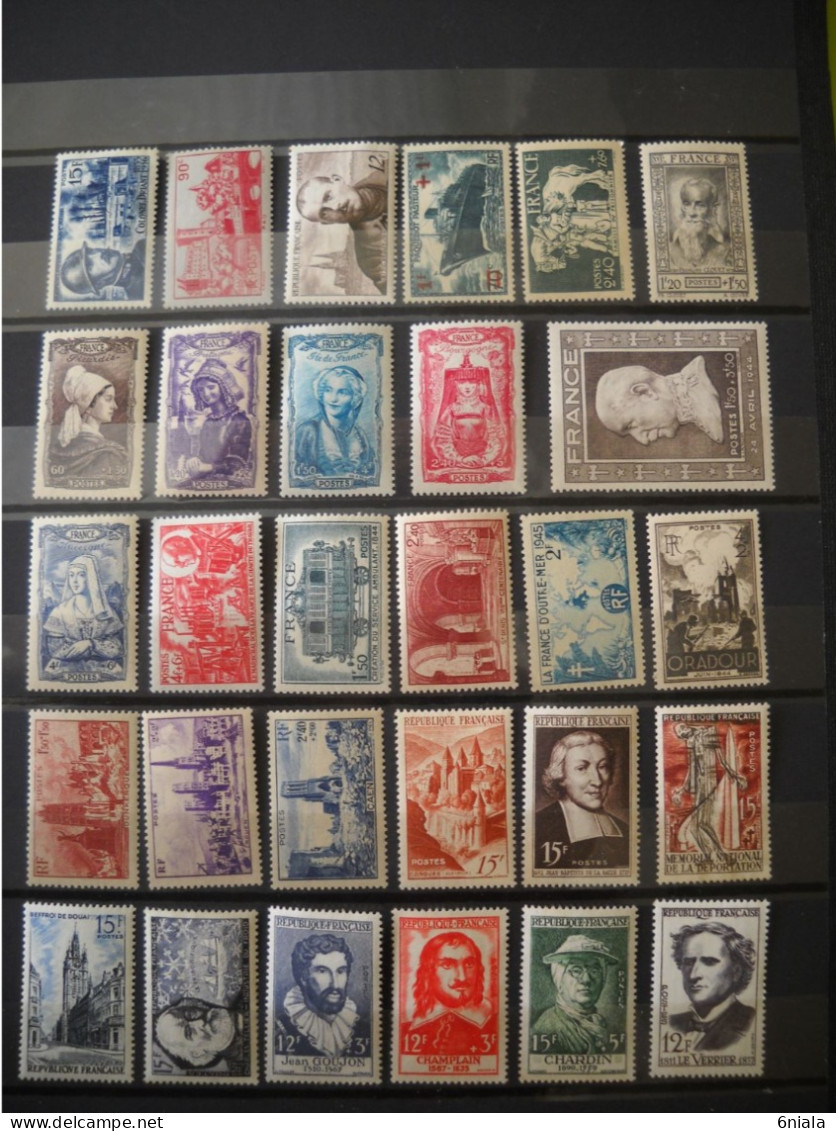 2715 Timbres De  FRANCE (29 ) Compris Entre  N° 502 Et 1047 Sans Gomme SG Ou Charnières - Sonstige & Ohne Zuordnung