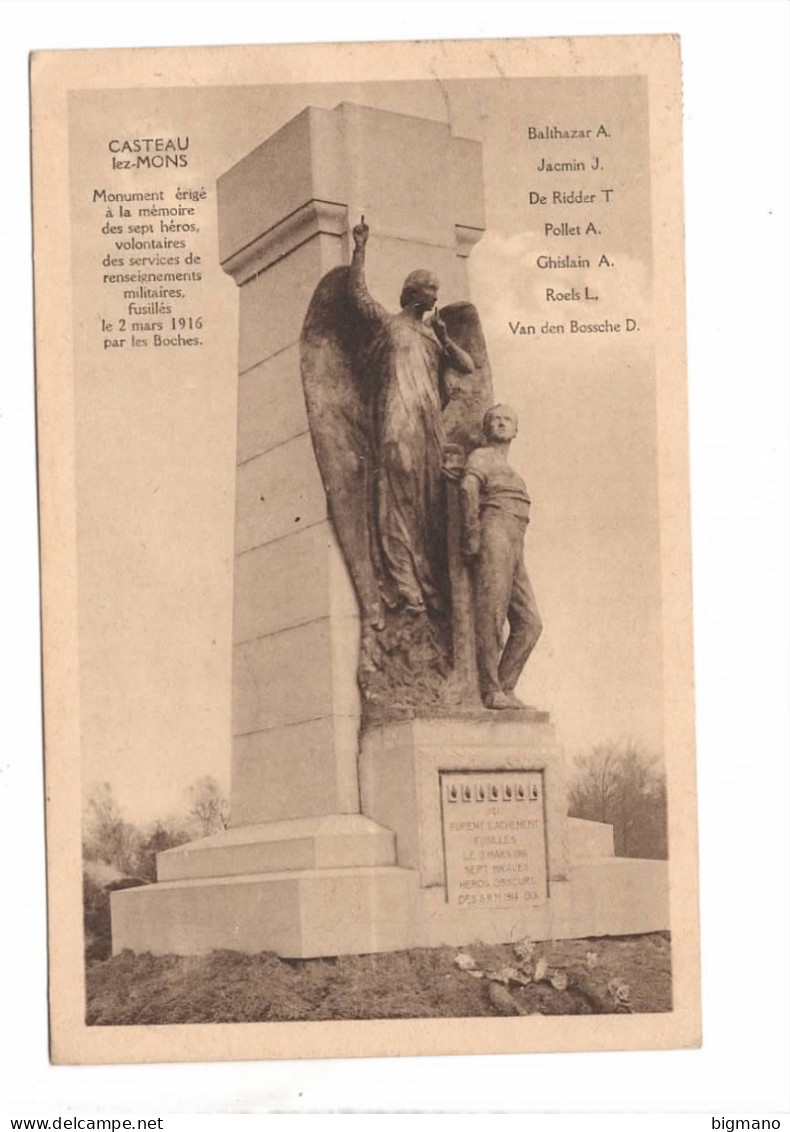 Casteau Lez Mons. Monument Aux Sept Héros Militaires Fusillés. 2 Mars 1916 - Soignies