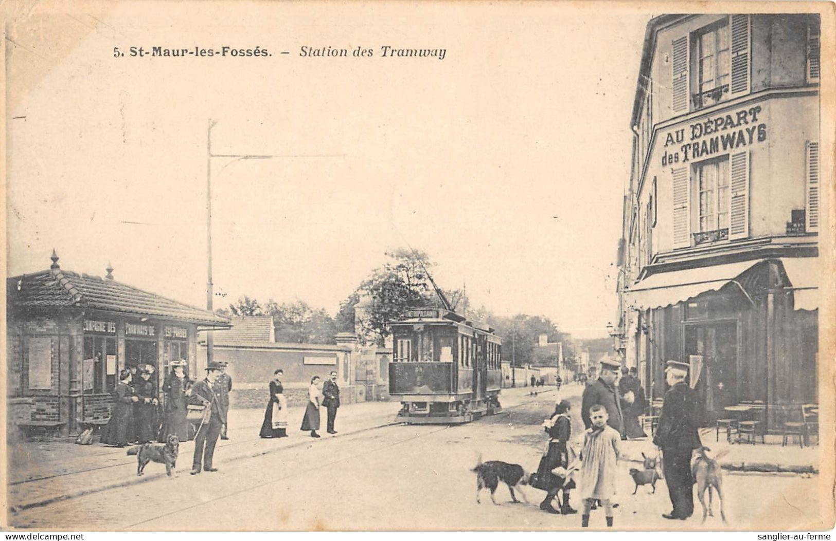 CPA 94 SAINT MAUR DES FOSSES STATION DES TRAMWAYS - Saint Maur Des Fosses