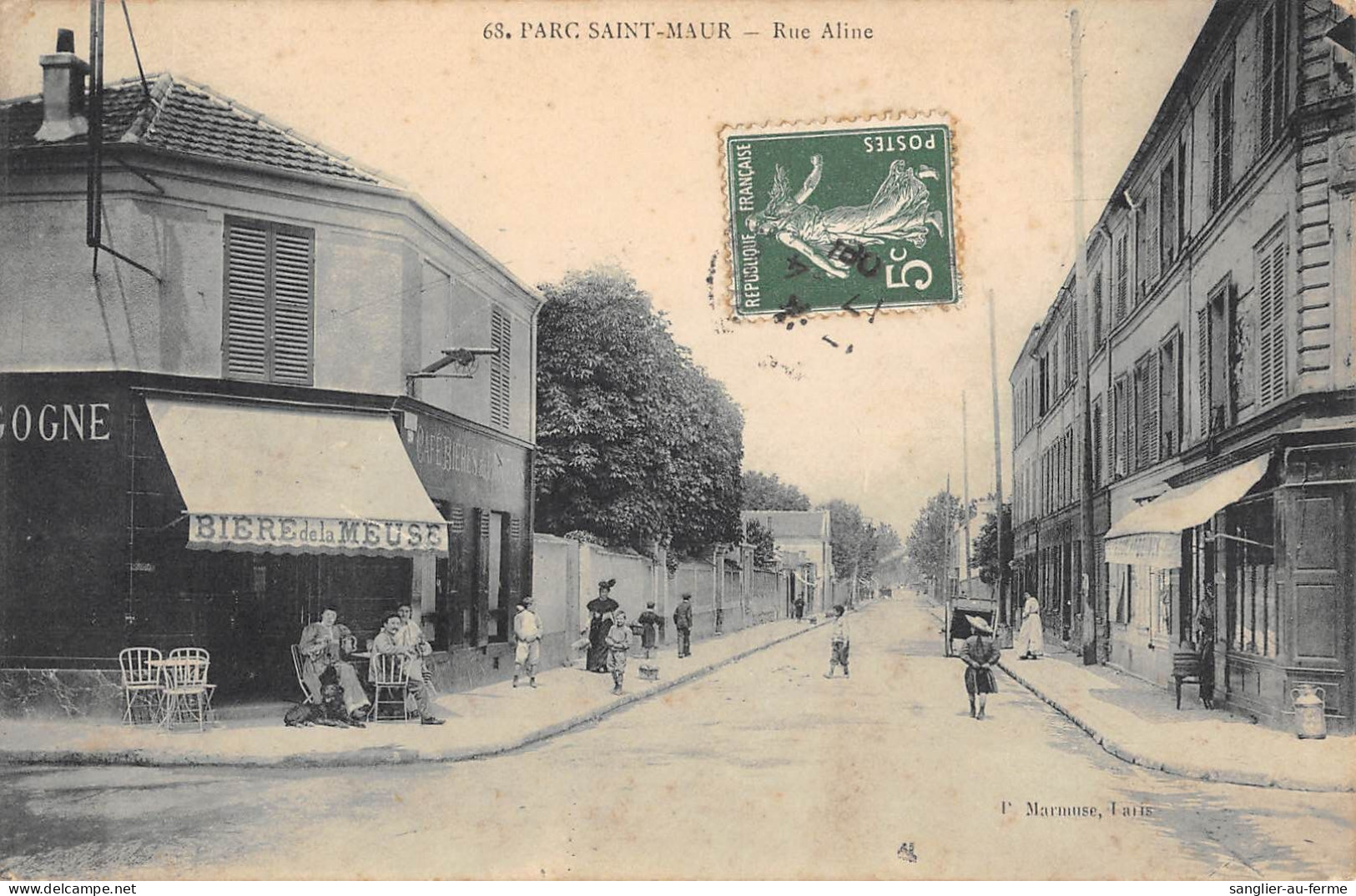 CPA 94 PARC SAINT MAUR / RUE ALINE / CAFE - Saint Maur Des Fosses