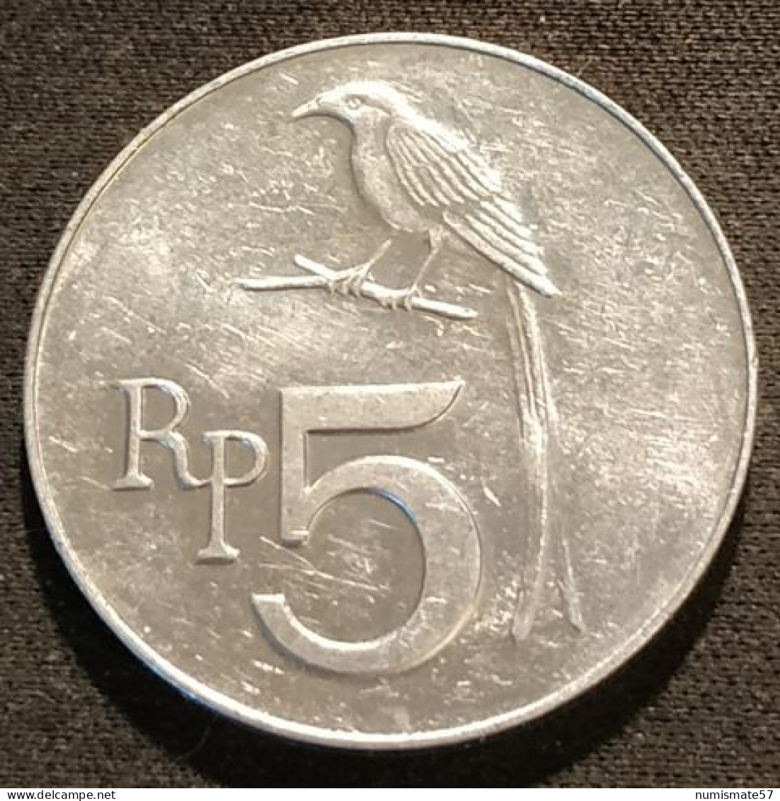 INDONESIE - INDONESIA - 5 RUPIAH 1970 - Oiseau Drongo Royal  - KM 22 - Indonésie