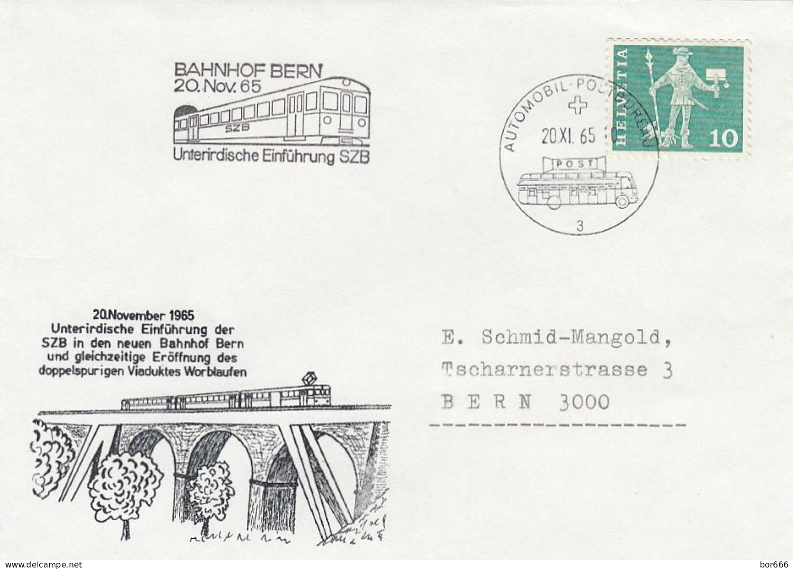 GOOD SWITZERLAND Special Stamped 1965 - Railway / Postbus - Chemins De Fer