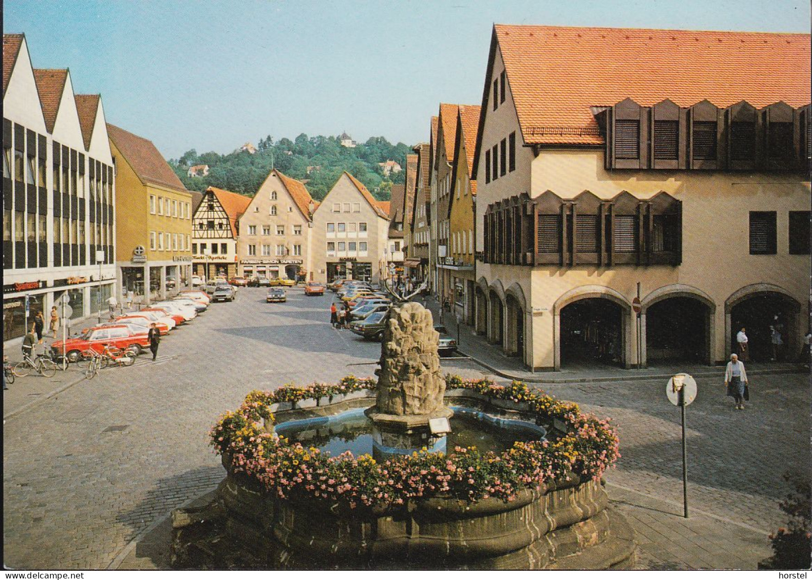 D-91217 Hersbruck - Hindenburg-Platz - Straßenansicht - Cars - BMW 2000 - Opel Manta - Hersbruck