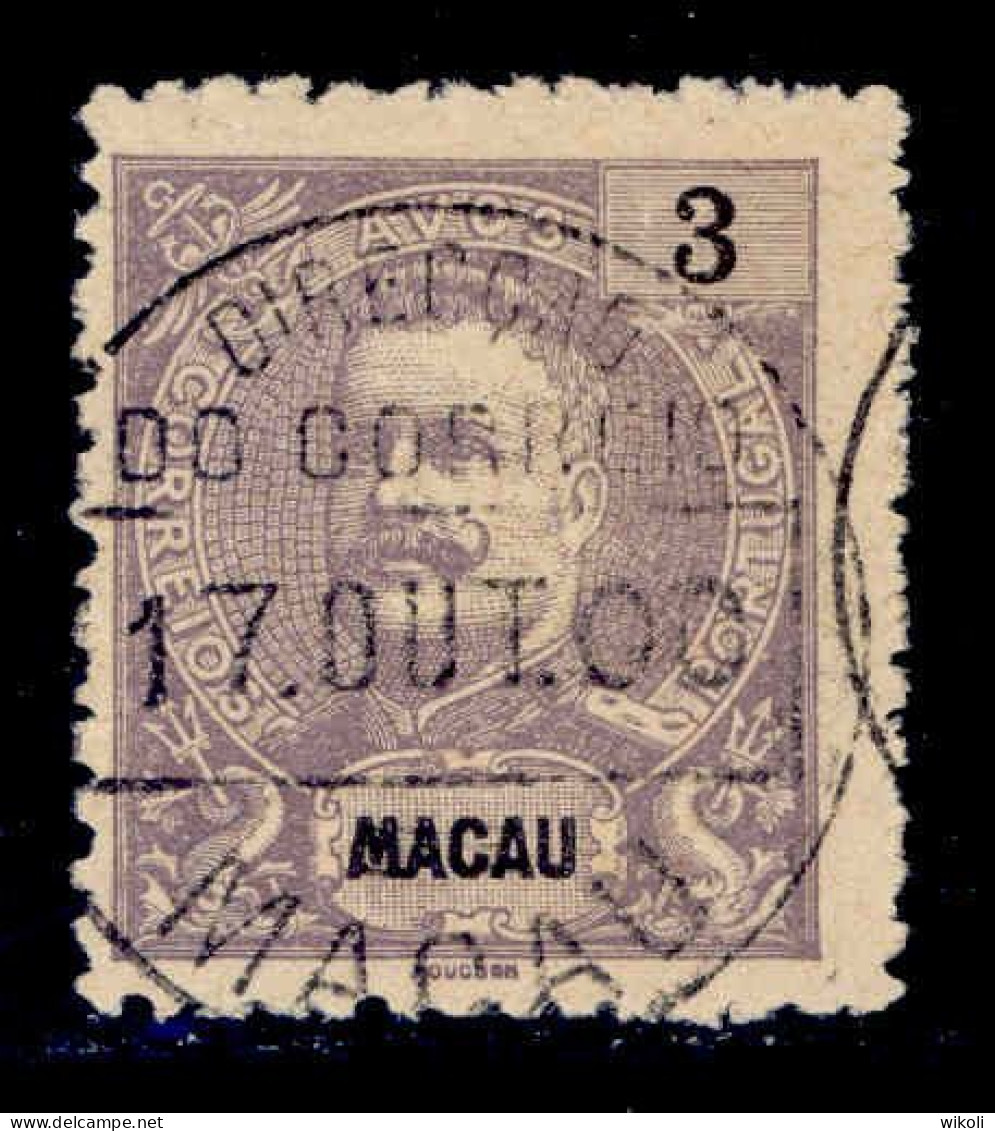 ! ! Macau - 1898 D. Carlos 3 A - Af. 82 - Used - Oblitérés