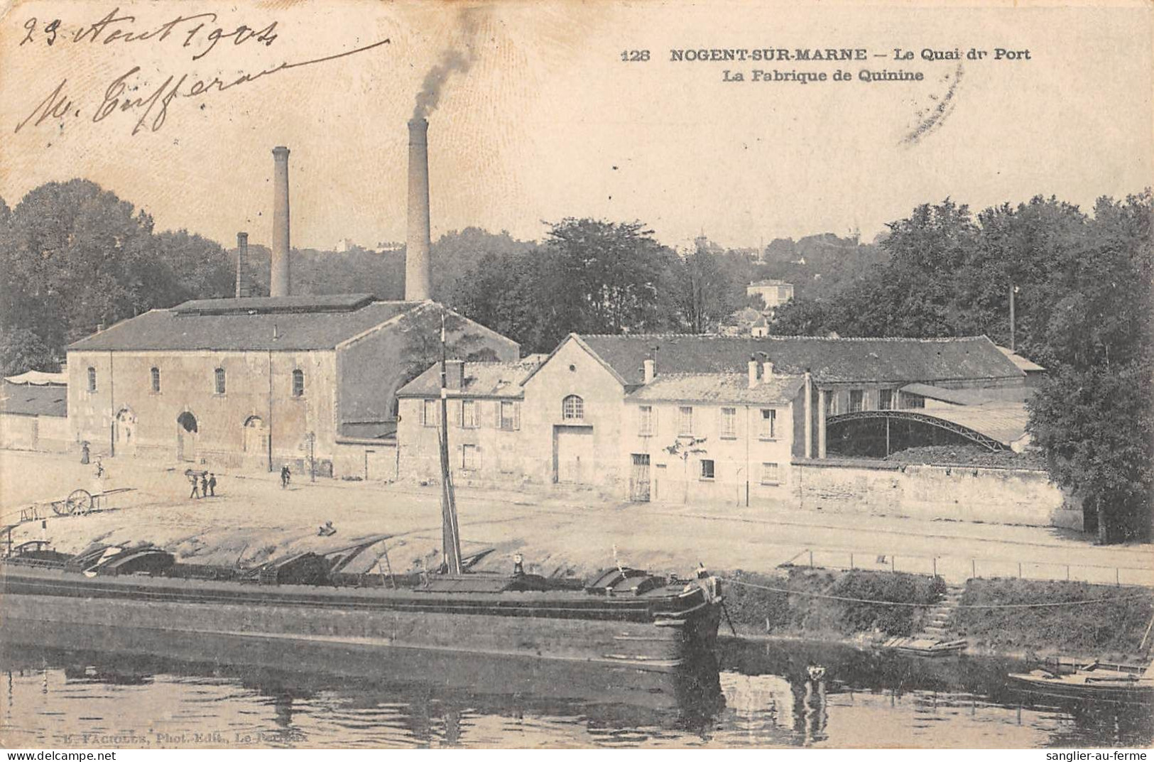 CPA 94 NOGENT SUR MARNE / LE QUAI DU PORT / LA FABRIQUE DE QUININE - Nogent Sur Marne