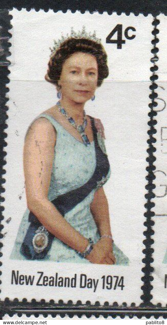 NEW ZEALAND NUOVA ZELANDA 1974 WAITANGI DAY QUEEN ELIZABETH II 4c USED USATO OBLITERE' - Used Stamps