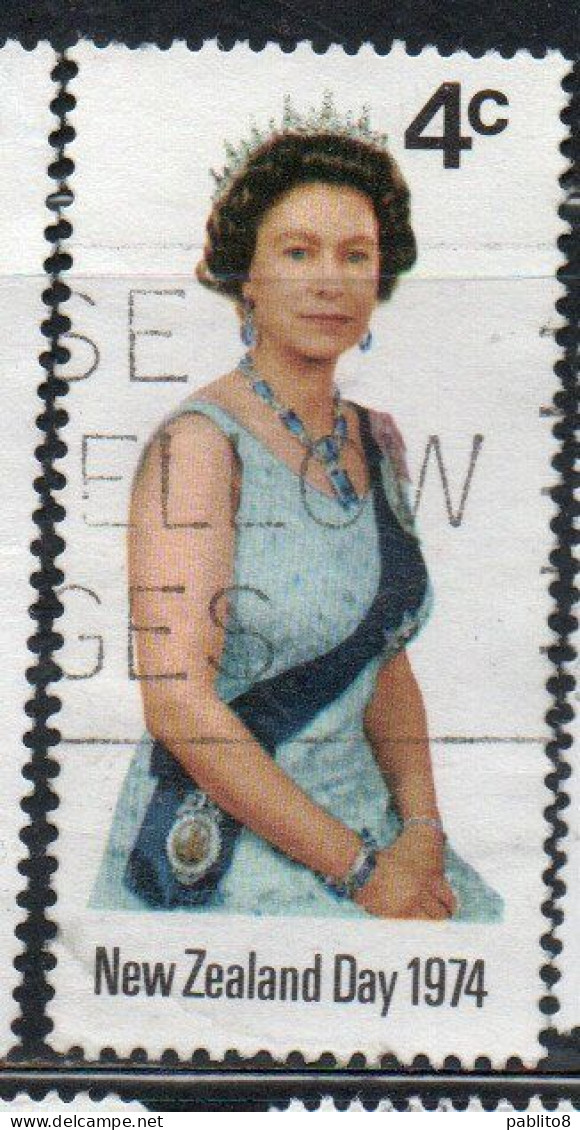 NEW ZEALAND NUOVA ZELANDA 1974 WAITANGI DAY QUEEN ELIZABETH II 4c USED USATO OBLITERE' - Used Stamps