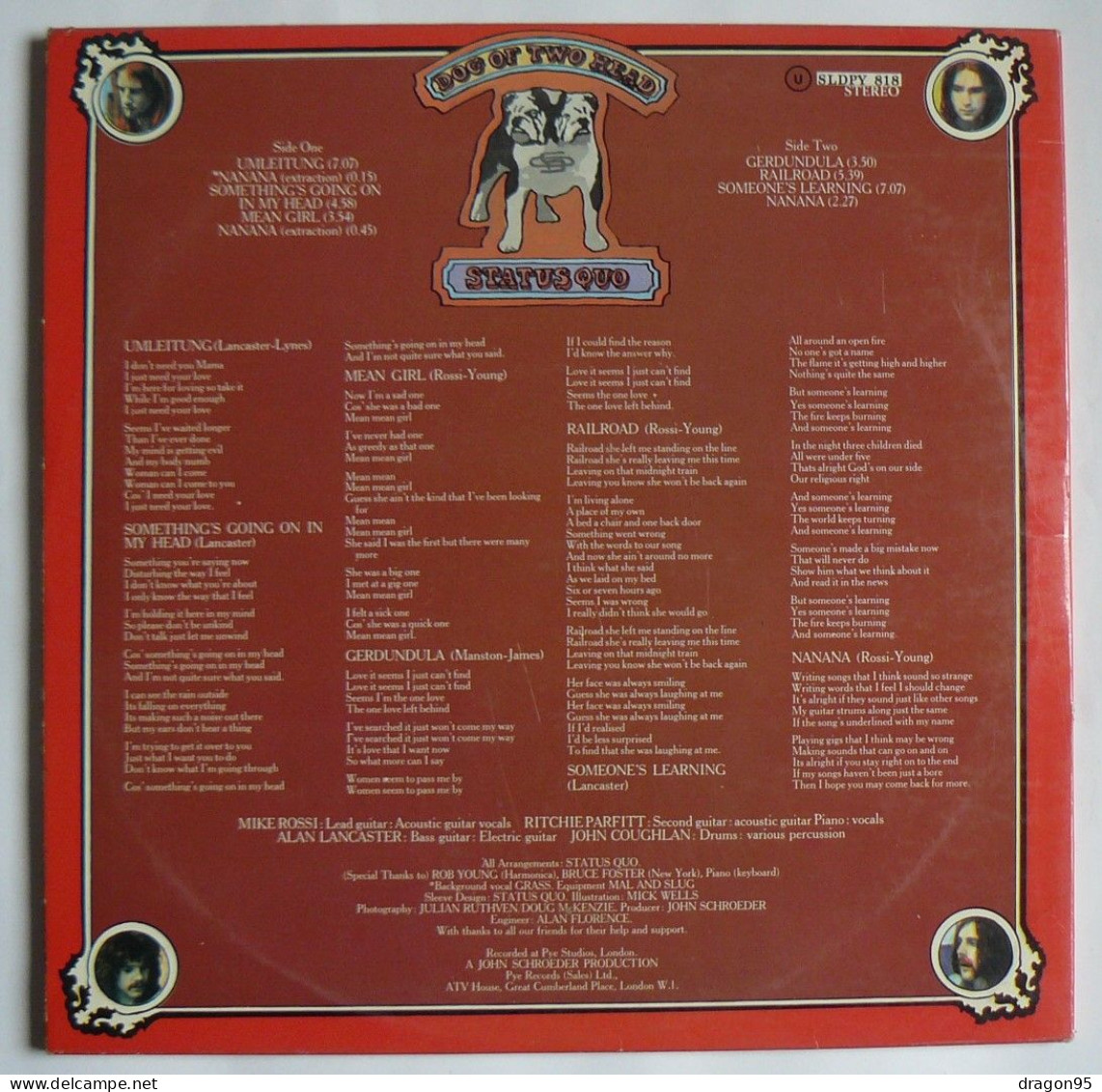 LP STATUS QUO : Dog Of Two Head - PYE SLDPY 818 - France - 1971 - Otros - Canción Inglesa