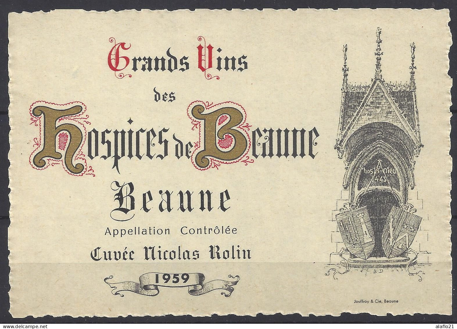 ETIQUETTE - HOSPICES De BEAUNE - BEAUNE - Cuvée Nicolas Rolin 1959 - Bourgogne