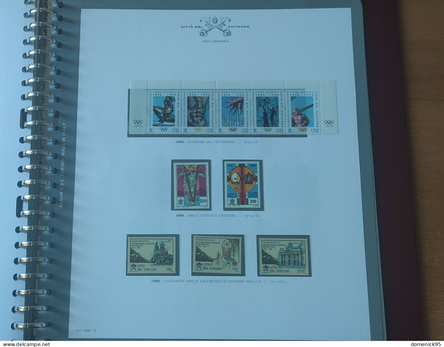 1996. VATICANO - GIOVANNI PAOLO II - Annata Completa MNH - Annate Complete