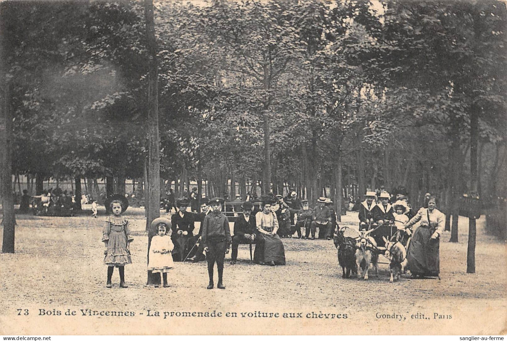 CPA 94 BOIS DE VINCENNES / LA PROMENADE EN VOITURE AUX CHEVRES / Cliché Rare - Vincennes