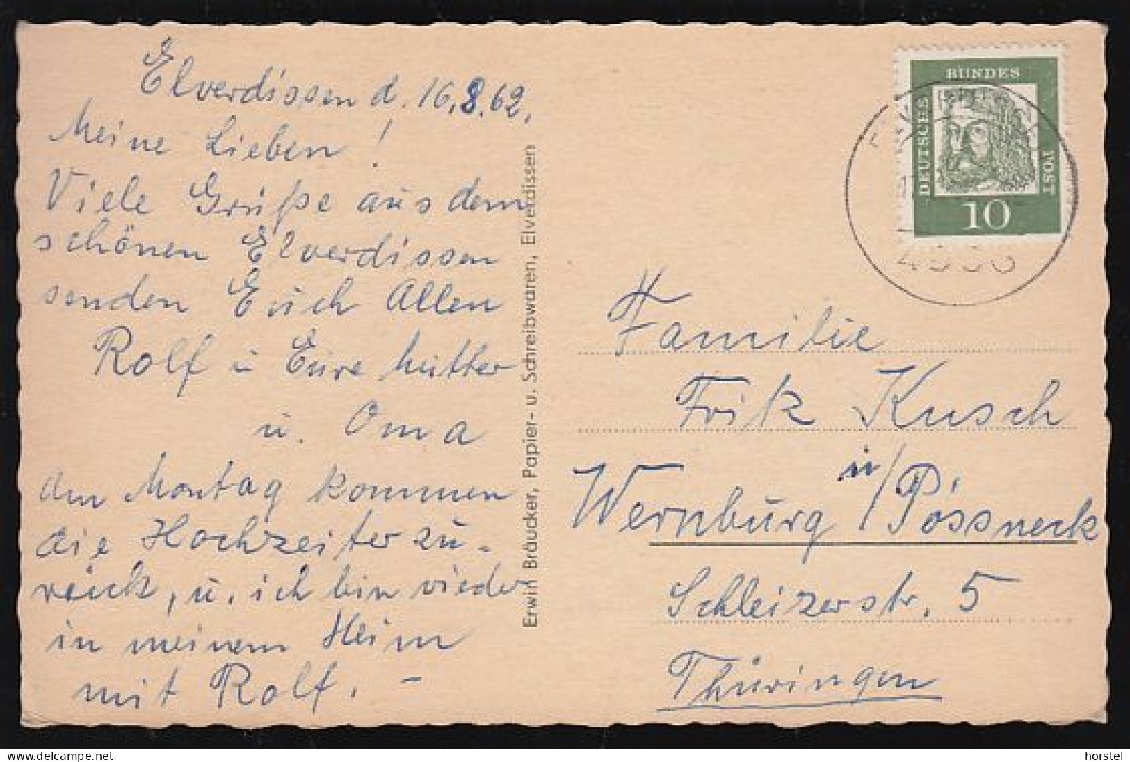 D-32052 Herford - Elverdissen - Alte Ansichten - Siedlung - Kirche - Nice Stamp - Herford