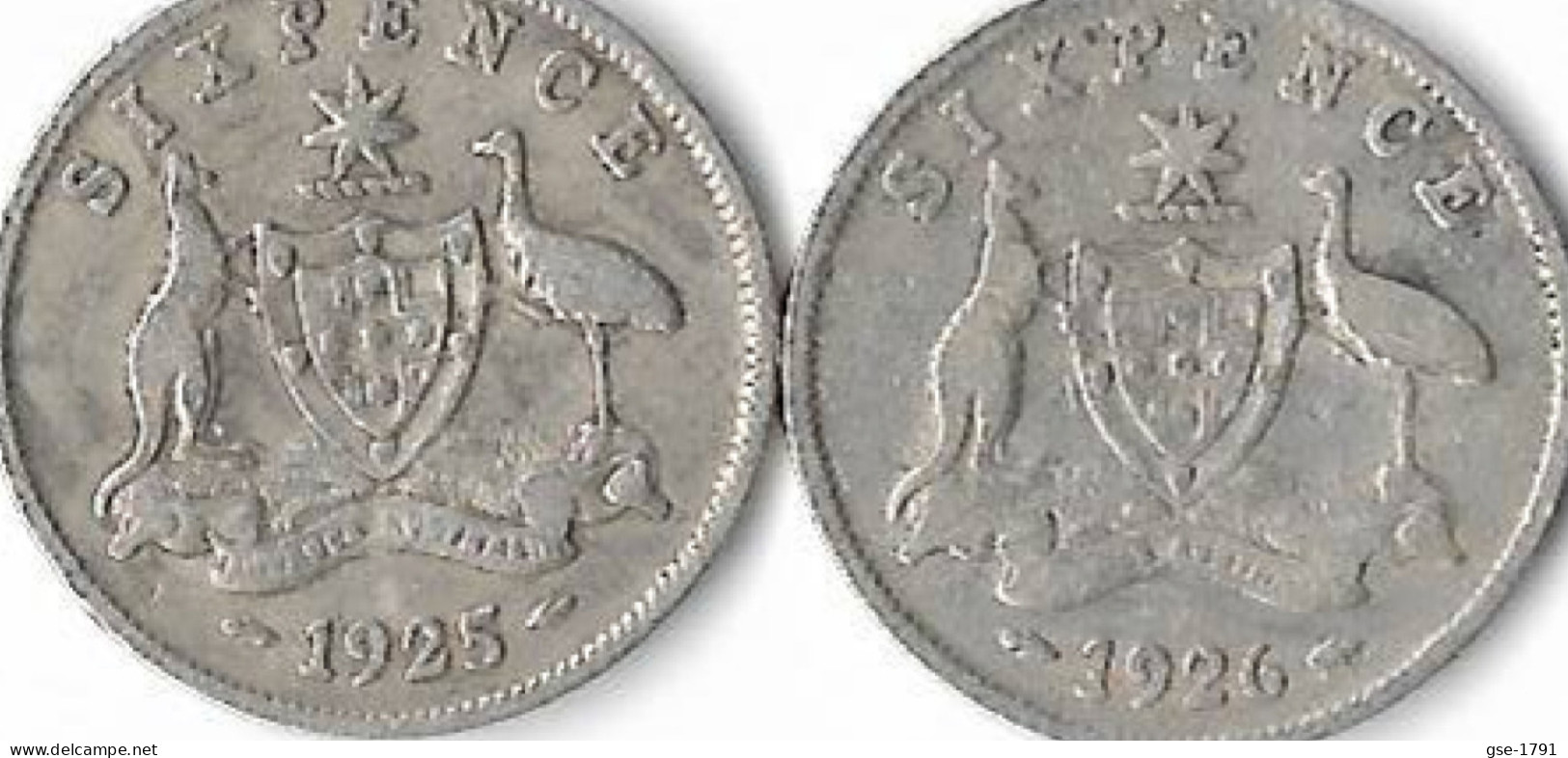 AUSTRALIE GEOGES V, 6 Pence, LOt 1925-1926    Argent  TB - Sin Clasificación