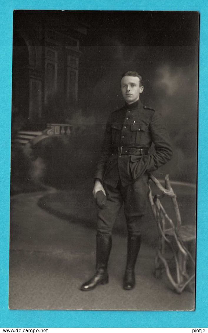 * Maldegem (Oost Vlaanderen) * (Fotokaart Edm Sandyck - Van Leene) Portrait, Carte Photo, Soldat, Militaria, Unique - Maldegem