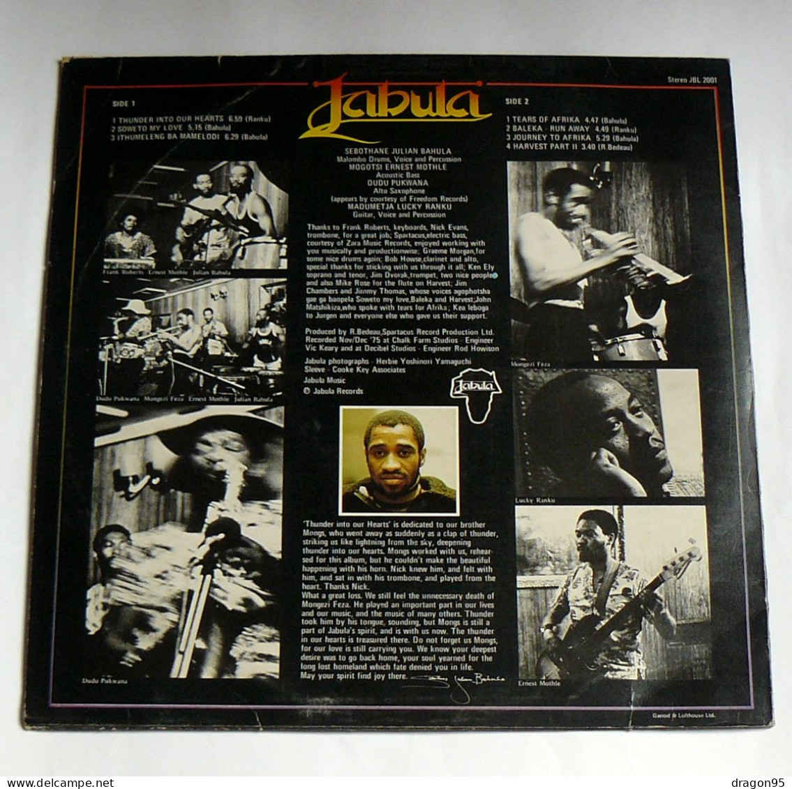 LP JABULA: Thunder Into Our Hearts - Garrod & Lofthouse JBL 2001 - U.K. - 1977 - Musiche Del Mondo