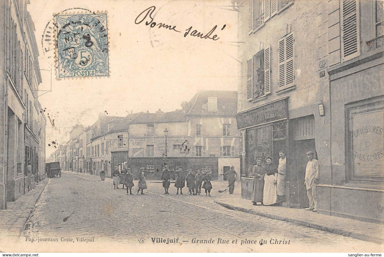 CPA 94 VILLEJUIF / LA GRANDE RUE ET PLACE DU CHRIST - Villejuif