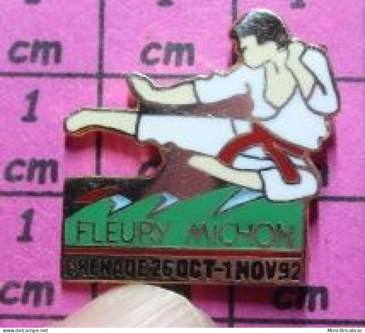 1518c Pin's Pins / Beau Et Rare / SPORTS / 1992 GRENADE CHAMPIONNAT DU MONDE JUDO KARATE FLEURY MICHON - Judo