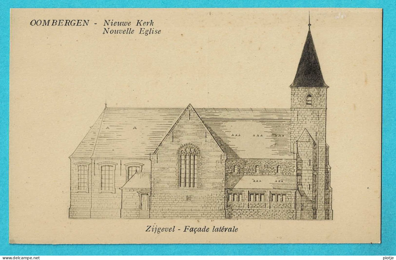 * Oombergen - Zottegem (Oost Vlaanderen) * Nieuwe Kerk, Nouvelle église, Zijgevel, Façade Latérale, Church - Zottegem