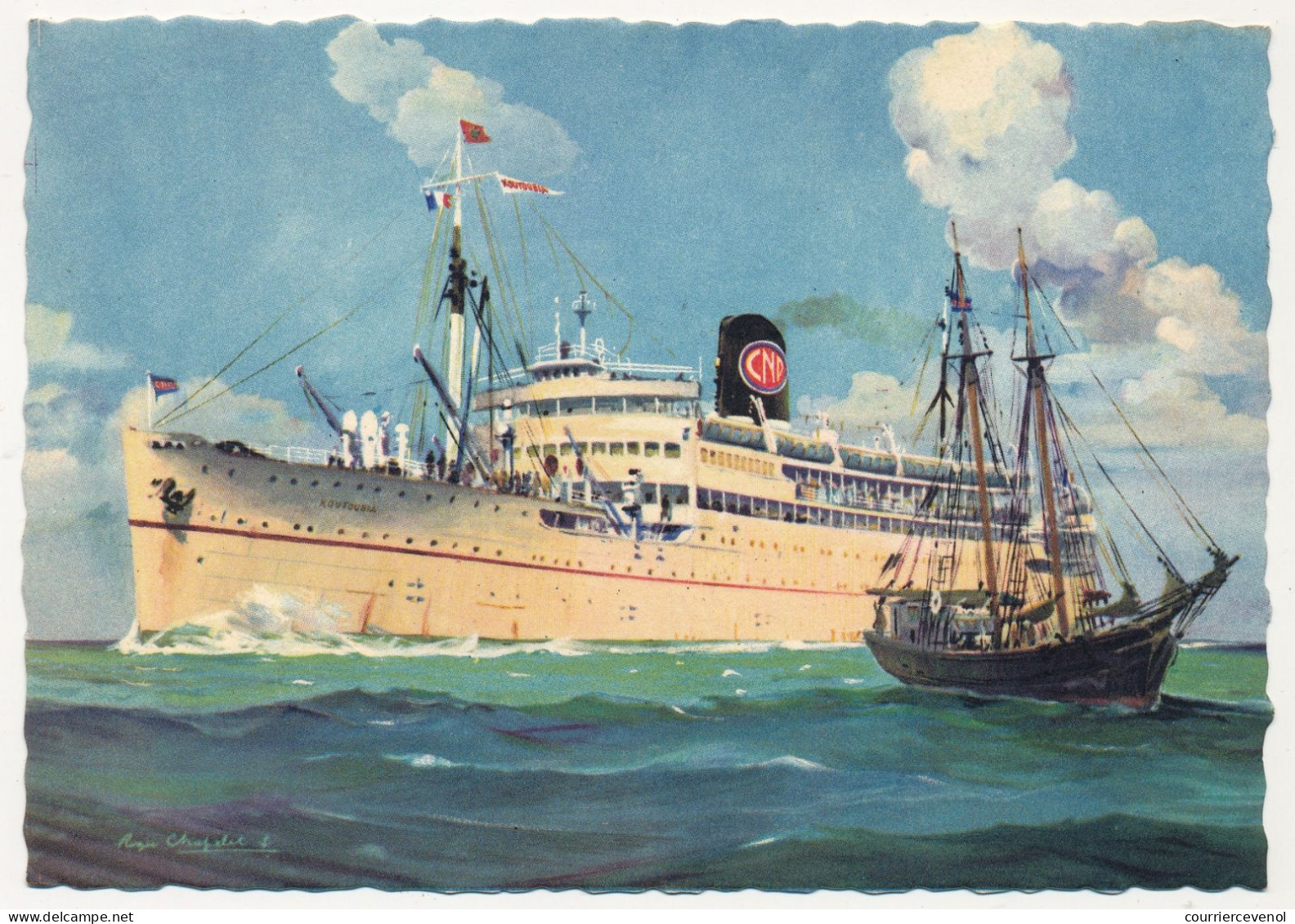 CPM - Paquebot "KOUTOUBIA" - Compagnie De Navigation Paquet (Illustration Roger Chapelet) - Piroscafi