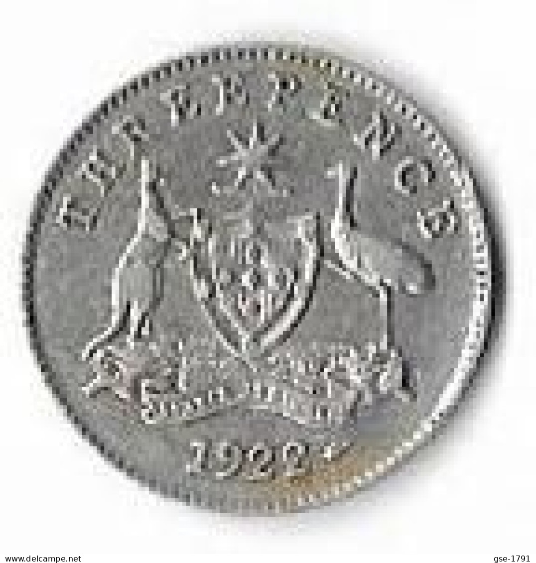 AUSTRALIE GEOGES V, 3 Pence,     Argent  1922 Melbourne   TB - Ohne Zuordnung