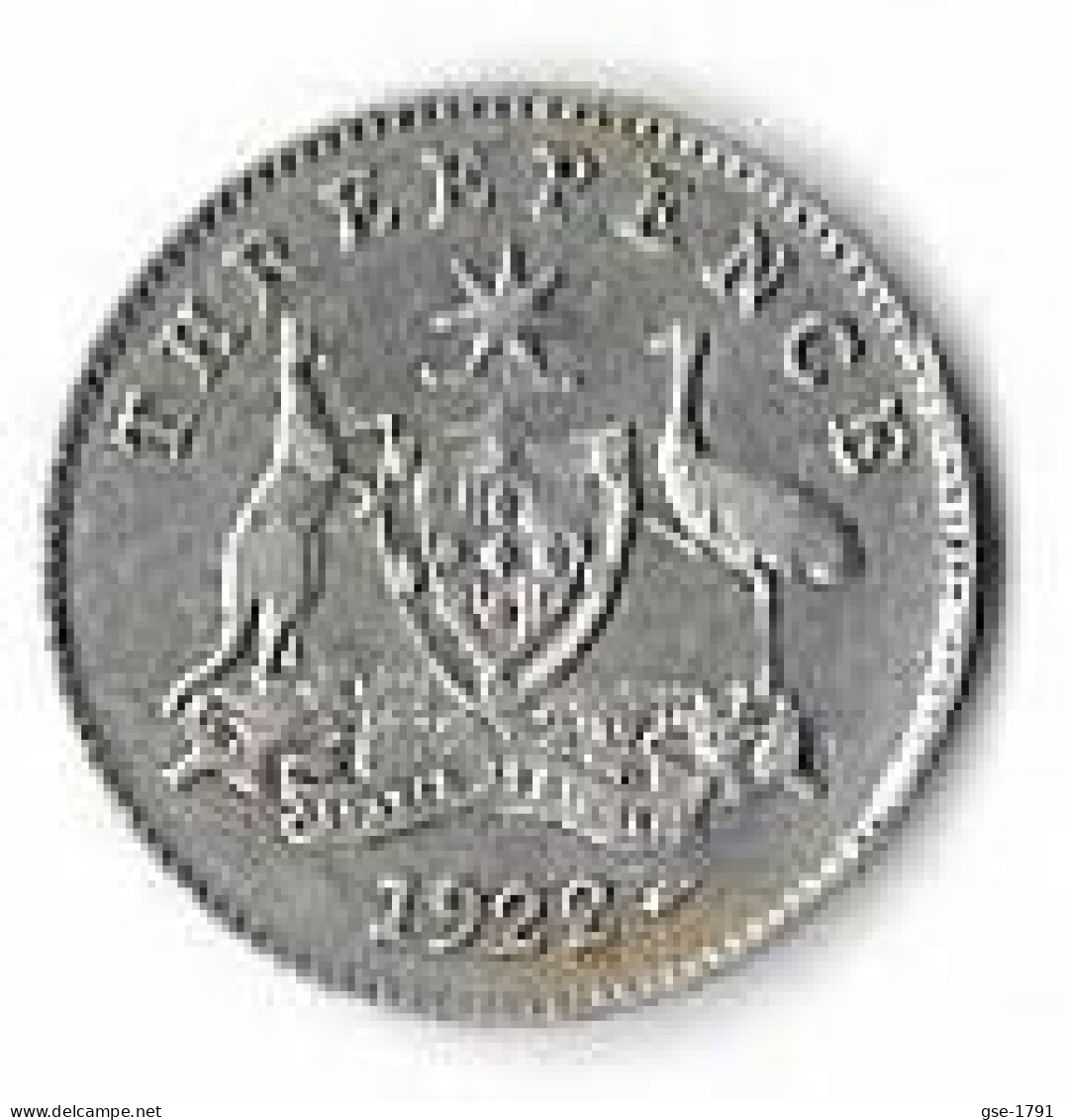 AUSTRALIE GEOGES V, 3 Pence,     Argent  1922 Melbourne   TB - Non Classificati