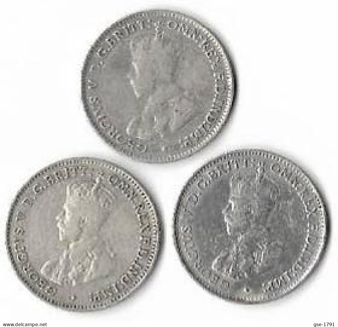 AUSTRALIE GEOGES V, 3 Pence,     Argent  Lot De 3 Pièces  TB - Non Classés