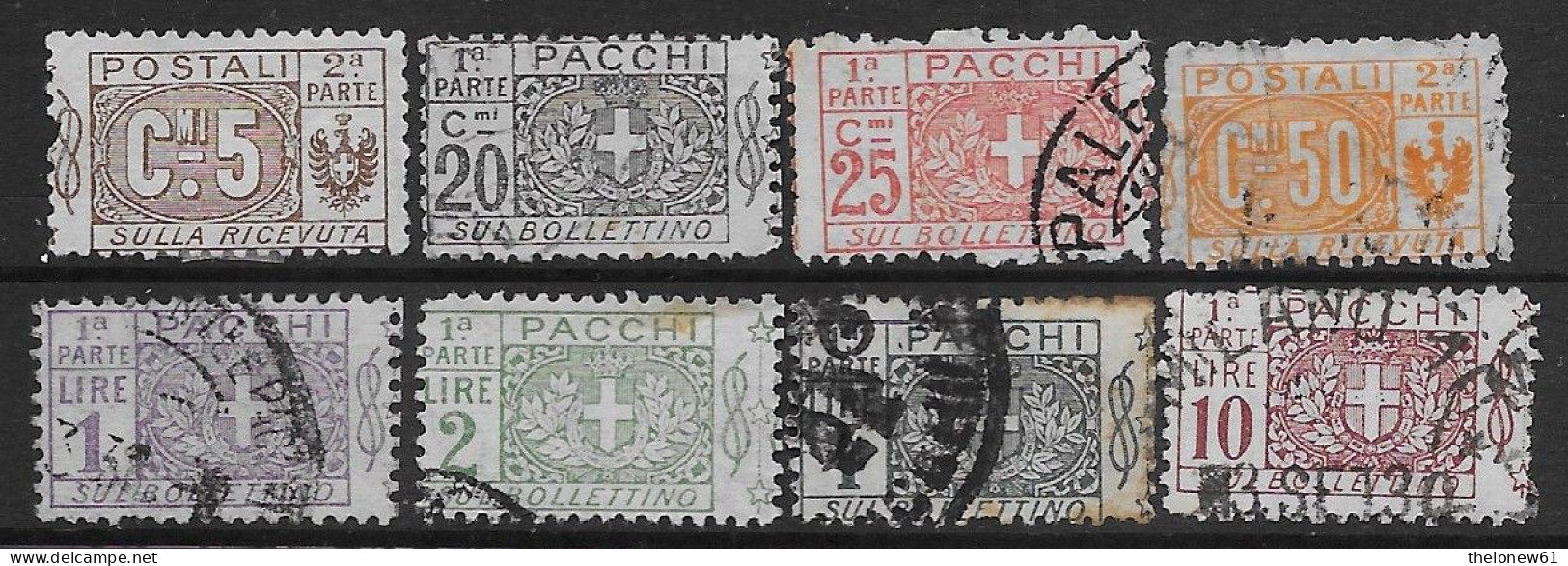 Italia Italy 1914 Regno Pacchi Postali Nodo Savoia Sezioni 8val Sa N.PP7,PP9-PP13,PP15-PP16 US - Pacchi Postali