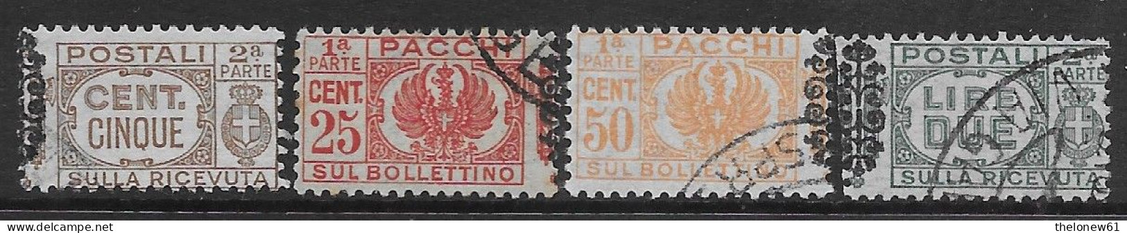 Italia Italy 1945 Luogotenenza Pacchi Postali Fregi Sezioni 4val Sa N.PP48,PP50,PP52,PP55 US - Postal Parcels