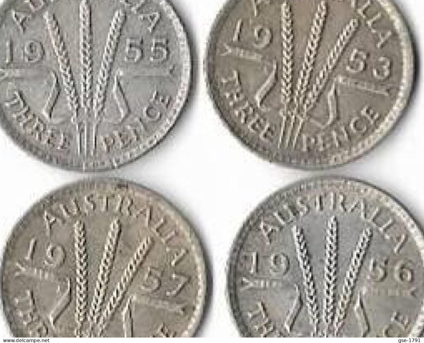 AUSTRALIE ELISABETH II, 3 Pence,     Argent , Lot De 4 Pièces  TTB - Zonder Classificatie