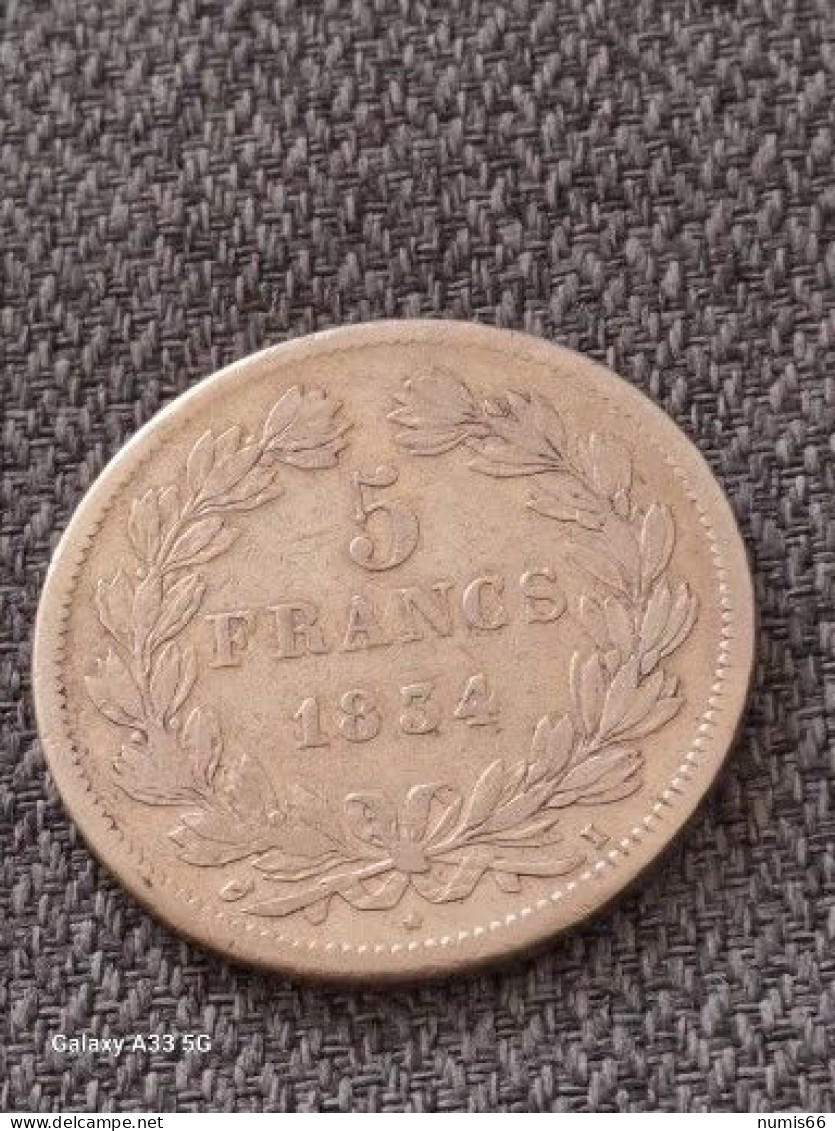 5 Fr Louis Philippe 1834 I - 5 Francs