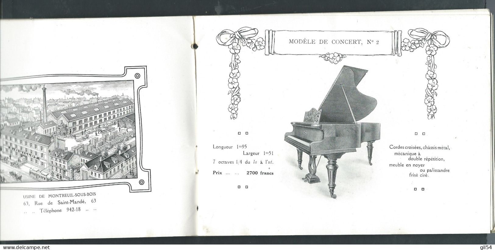 Fascicule -  Catalogue A. GUILLOT PARIS - MANUFACTURE DE PIANOS   Aw16402 - Música