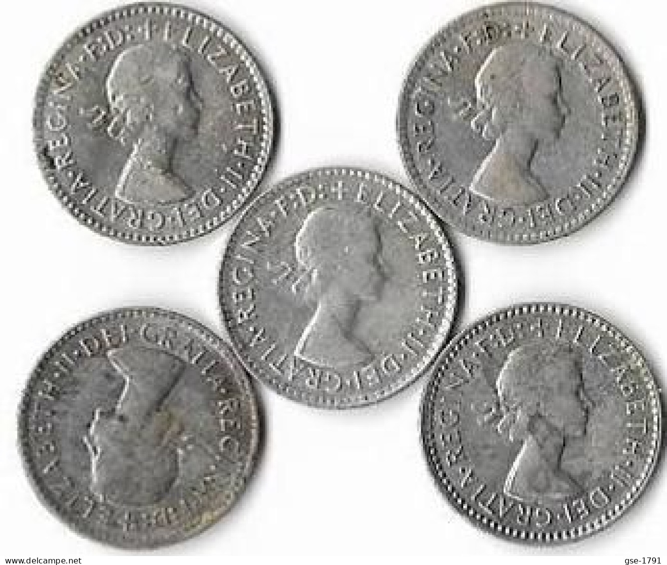 AUSTRALIE ELISABETH II, 3 Pence,     Argent , Lot De 5 Pièces  TTB - Ohne Zuordnung