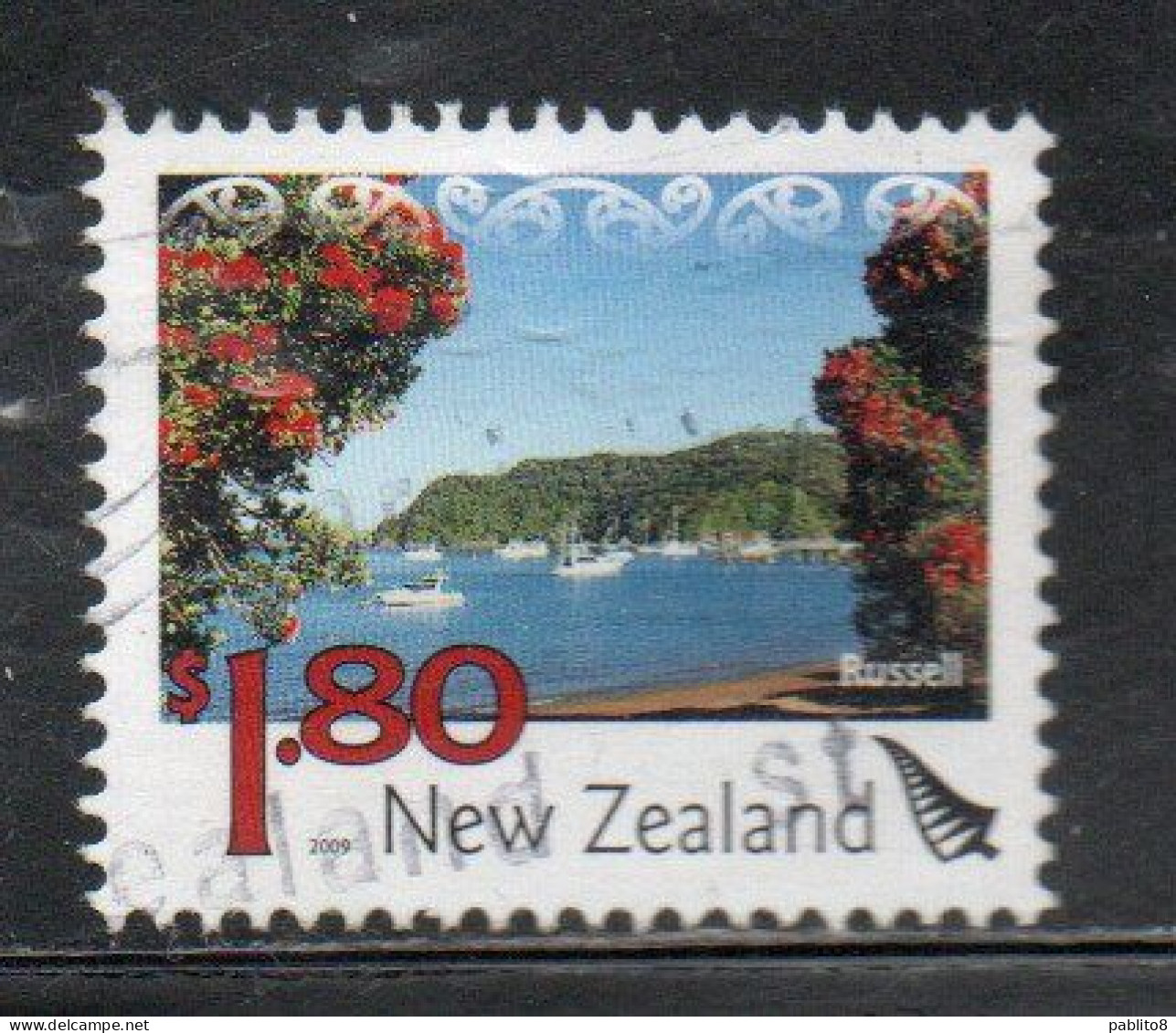 NEW ZEALAND NUOVA ZELANDA 2009 TOURIST ATTRACTIONS RUSSELL 1.80$ USED USATO OBLITERE' - Used Stamps