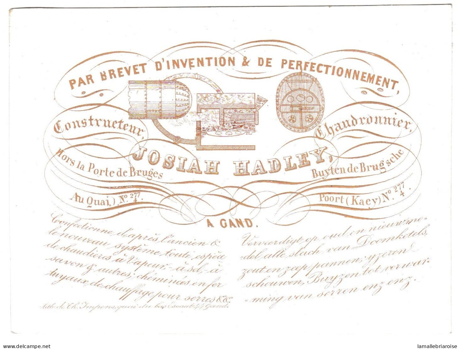 Belgique "Carte Porcelaine" Porseleinkaart, Josiah Hadley, Constructeur, Gend, Gand, Dim:120x 88mm - Cartoline Porcellana