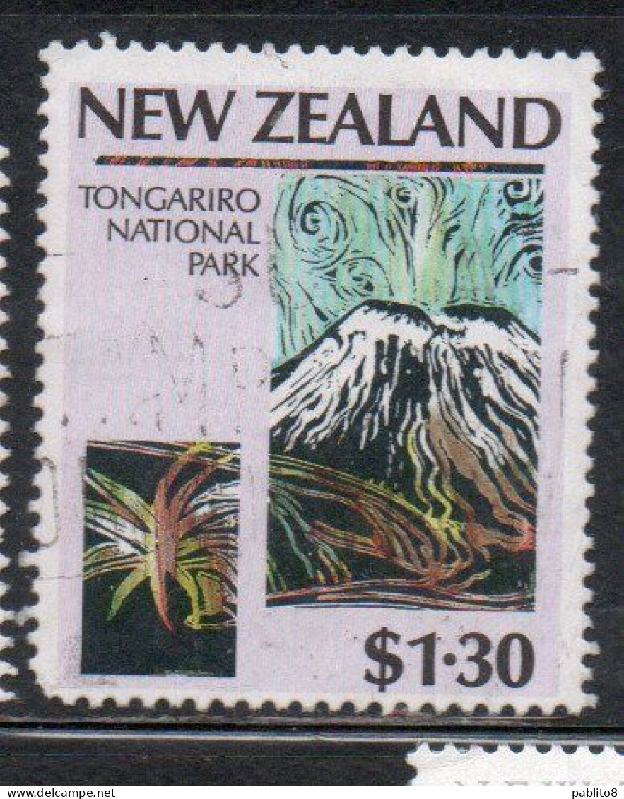NEW ZEALAND NUOVA ZELANDA 1987 NATIONAL PARKS TONGARIRO PARK 1.30$ USED USATO OBLITERE' - Used Stamps