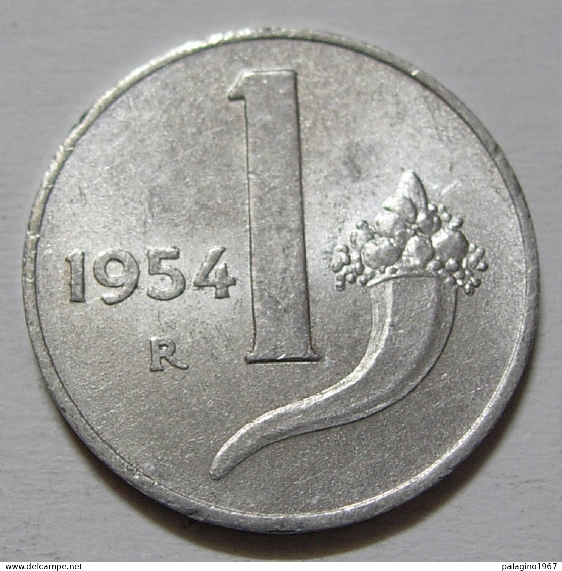 REPUBBLICA ITALIANA 1 Lira Cornucopia 1954 BB  - 1 Lira